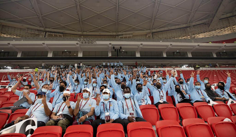 Volunteers at inauguration of Al Thumama Stadium